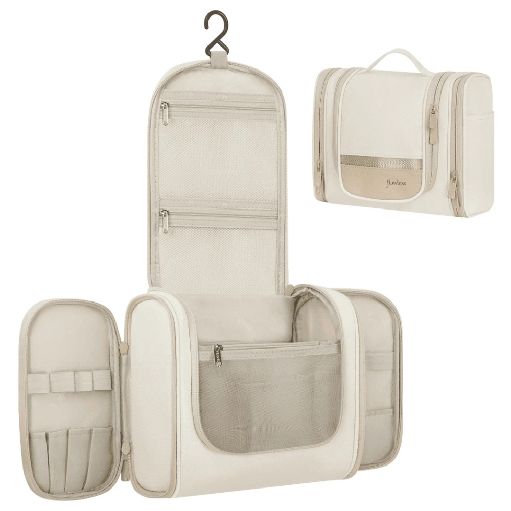Chic Cream Hanging Cosmetic Bag